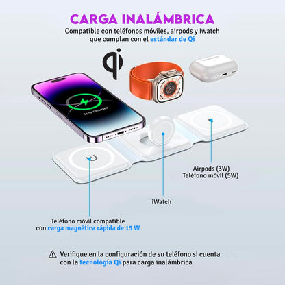 Cargador 3 en 1 por induccion